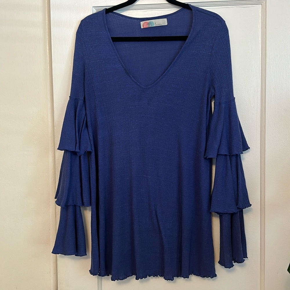 FP beach tiered bell sleeve dress